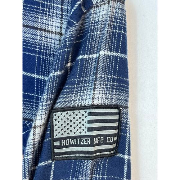 Howitzer Men's Size Large Blue Plaid Long Sleeve Button Up Flannel Shirt - Picture 7 of 7